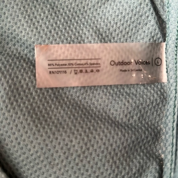 OUTDOOR VOICES Men’s SUNDAY LONG SLEEVE SHIRT Green Blue Sz Large - Picture 4 of 4